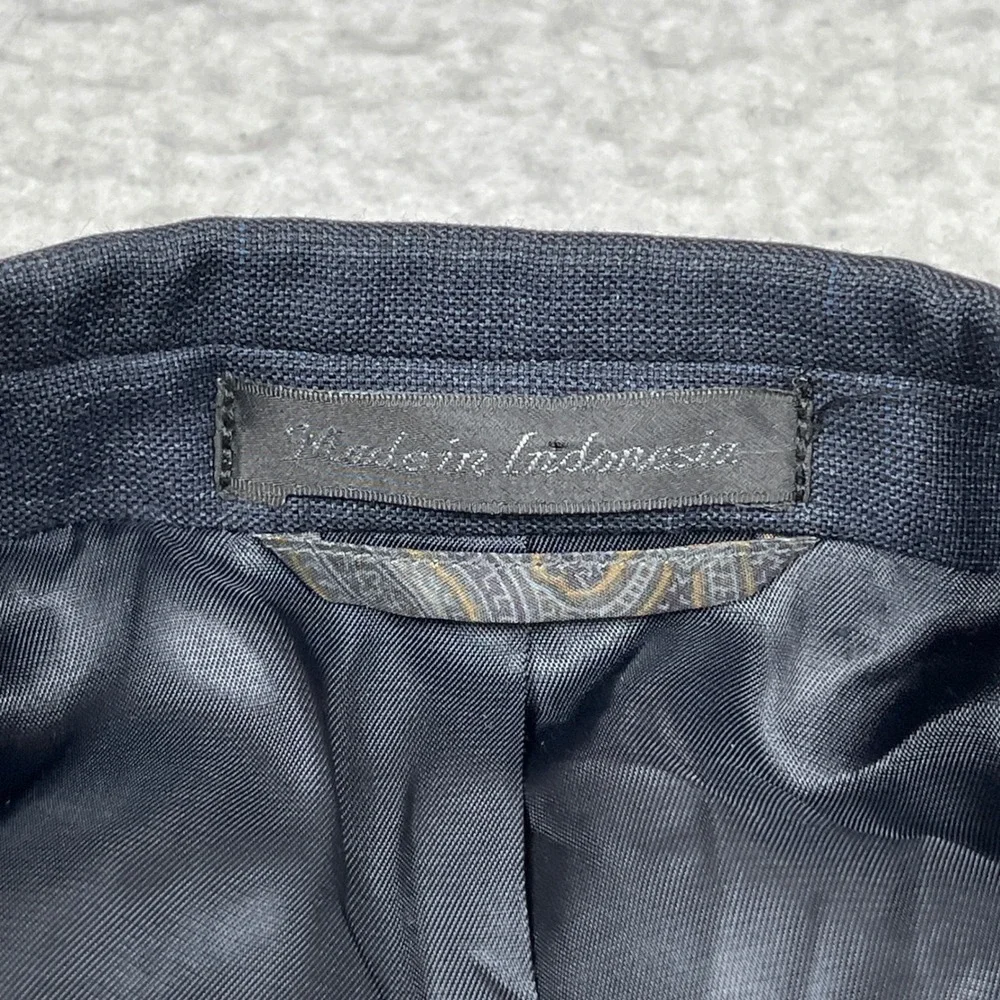 Lauren Ralph Lauren Blazer Mens 48L Blue Glen Plaid Wool Two Button Sport Coat